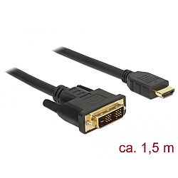 DeLOCK 85583 1.5m DVI-D HDMI Type A (Standard) Noir câble vidéo et adaptateur (Delock DVI(M) - HDMI-A (M) 1,5m cable, Black)