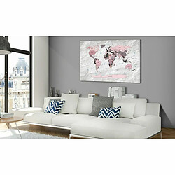 Paris Prix Tableau Imprimé World Map : Pink Continents 40 x 60 cm