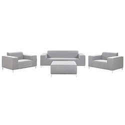 Beliani Set de salon ROVIGO Polyester Gris clair 