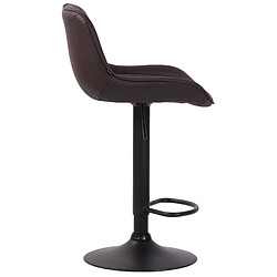 Avis Decoshop26 Lot de 2 tabourets de bar chaises hautes en PVC marron coutures verticales support en métal noir 10_0004278