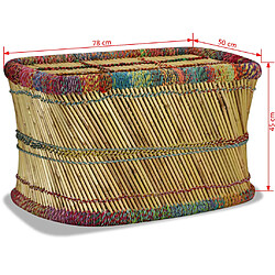 vidaXL Table basse Bambou avec Détails Chindi Multicolore pas cher