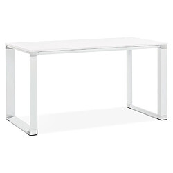 Alterego Petit bureau droit design 'XLINE' en bois blanc - 140x70 cm