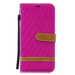 Etui en PU tissu jeans de couleur assortie rose pour votre Huawei P30 Lite