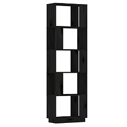 vidaXL Bibliothèque/Séparateur de pièce Noir 51x25x163,5 cm Pin solide