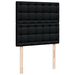 Vidaxl Sommier à lattes de lit avec matelas Noir 100x200 cm Tissu pas cher