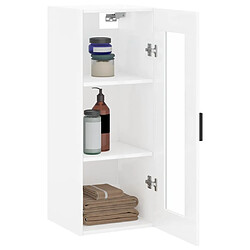 Maison Chic Armoire murale,Meuble de Rangement,Armoire Suspendue blanc brillant 34,5x34x90 cm -MN42044 pas cher