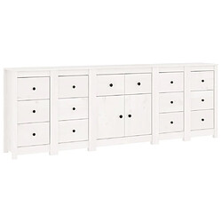 Maison Chic Buffet,Meuble de Rangement,commode pour salon,Cuisine Blanc 230x35x80 cm Bois massif de pin -MN49169