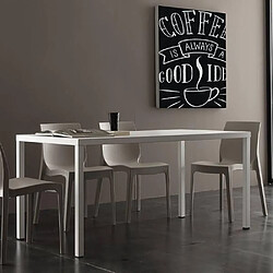 Inside 75 Table repas fixe CARTER blanche 80 x 120 cm.