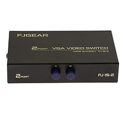 KVM Commutateur USB 2 Ports VGA Commutateur 2 Entrées à 1 Sortie Pour PC Écran VGA Clavier Souris Imprimante Scanner