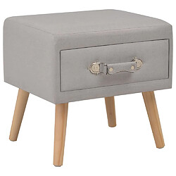 Maison Chic Table de chevet Table de Nuit Meuble de Rangement Gris 40x35x40 cm Tissu 