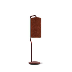 BELID Lampe de table avec abat-jour rond rouge foncé, cordon d'alimentation 1x E27