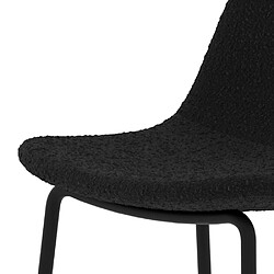 Acheter Rendez Vous Deco Chaise pour îlot central Henrik en tissu bouclette noir 65,5 cm (lot de 2)