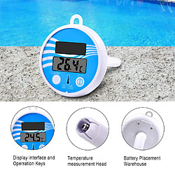 Elixir Thermomètre de piscine numérique solaire flottant - Thermomètre de piscine électronique - Thermomètre solaire flottant - Avec écran LCD - Pour piscine extérieure et intérieure et spa