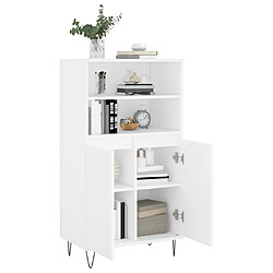 Avis vidaXL Buffet haut Blanc 60x36x110 cm Bois d'ingénierie