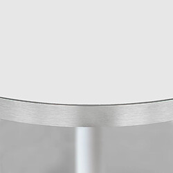 Restootab Table Ø70cm - modèle Round pied blanc blanc chants inox