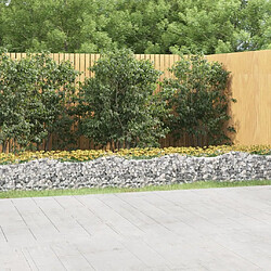 Maison Chic Jardinière,Lit surélevé - Bac à fleurs - pot de fleur à gabions arqué 600x100x50 cm Fer galvanisé -GKD77079