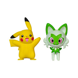 Jazwares Pokémon Gen IX - Pack 2 figurines Battle Figure Pack Pikachu & Poussacha 5 cm