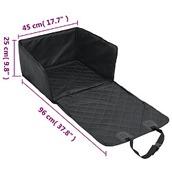 vidaXL Siège de voiture pour chien noir 45x45x25/55 cm pas cher