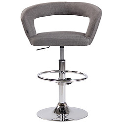 Decoshop26 Lot de 2 tabourets de bar assise moderne en tissu gris pieds et repose-pieds en métal chromé 10_0004221