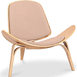 ICONIK INTERIOR Fauteuil design - Fauteuil scandinave - Revêtement en tissu - Lucy Crème