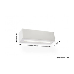 Luminaire Center Applique murale VEGA céramique/verre blanc 1 ampoule pas cher