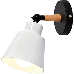 Stoex Applique Murale Industrielle en Métal Moderne Lustre Luminaires E27 Loft Lampe Angle réglable pour Café Bar Couloir Salle à Manger Salon Chambre Applique Murale Industrielle en Métal Moderne Lustre Luminaires E27 Loft Lampe Angle réglable pour Café Bar Couloir Salle à Manger Salon Chambre - Blanc