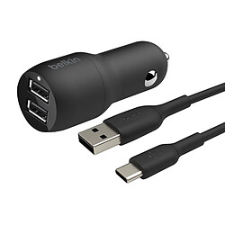 Belkin Chargeur Auto 2x USB + Câble USB-C