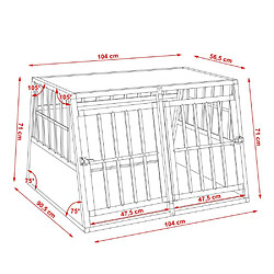 Helloshop26 Cage de transport pour chien double dos incliné sans cloison de séparation 3708146 pas cher