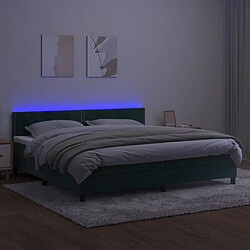 Avis Sommier à lattes LED,Cadre à lattes de lit avec matelas pour Adulte Vert foncé 200x200 cm -MN26787