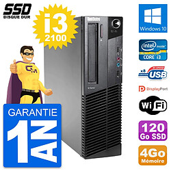 PC Lenovo ThinkCentre M82 SFF Intel i3-2100 RAM 4Go SSD 120Go Windows 10 Wifi · Occasion 