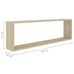 Acheter vidaXL Étagères cube murales 2 pcs chêne sonoma bois d'ingénierie