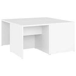 vidaXL Tables basses 4 pcs blanc 33x33x33 cm bois d'ingénierie