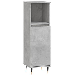 vidaXL Armoire de salle de bain gris béton 30x30x100 cm