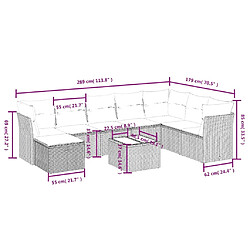 Avis Maison Chic Ensemble Tables et chaises d'extérieur 9 pcs avec coussins,Salon de jardin noir résine tressée -GKD235489