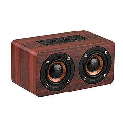 Avis Wewoo Enceinte Bluetooth Haut-parleur en bois W5 Portable HiFi Shock Bass Jaune