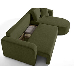 Avis Bestmobilier Miro - canapé d'angle réversible - 4 places - convertible avec coffre - en velours texturé