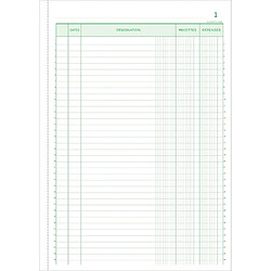 Cahier Recettes/Dépenses Manifold Exacompta autocopiant A4 50 pages double exemplaires