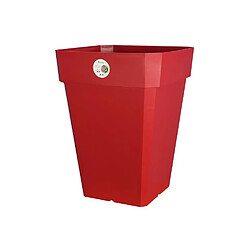 Riviera Pot de fleurs carré en plastique 49 x 49 x 50 cm - 65 L - Rouge 