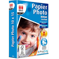 Pack 80 papiers photo brillant 10x15 micro application ma-5375