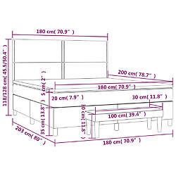 vidaXL Sommier à lattes de lit avec matelas Rose 180x200 cm Velours pas cher