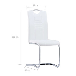 vidaXL Chaises à manger cantilever lot de 4 blanc similicuir pas cher