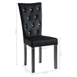 vidaXL Chaises à manger lot de 6 noir velours pas cher