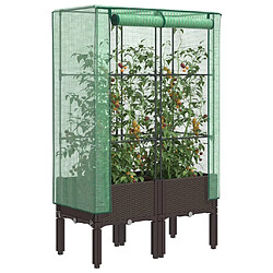 vidaXL Jardinière surélevée avec housse aspect rotin 80x40x140 cm