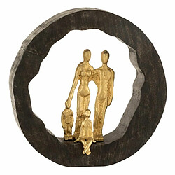 Paris Prix Statuette Déco en Bois Famille 29cm Noir & Or 