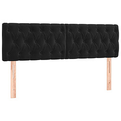 vidaXL Sommier à lattes de lit avec matelas Noir 140x190 cm Velours pas cher