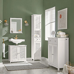 SoBuy FRG236-W Meuble Colonne de Salle de Bain Armoire haute Meuble rangement