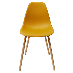 Avis Toilinux Lot de 4 Chaises scandinave Phenix en polypropylène et métal - Jaune Moutarde