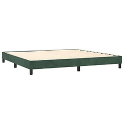 Avis vidaXL Sommier à lattes de lit et matelas Vert foncé 200x200cm Velours