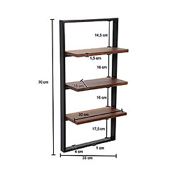 Acheter Mes Etagère murale 35x15x70 cm en sheesham massif et fer noir