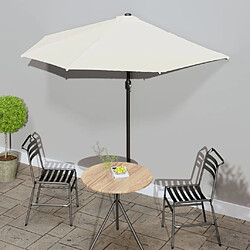 vidaXL Parasol de balcon avec mât en aluminium Sable 270x144 cm Demi 